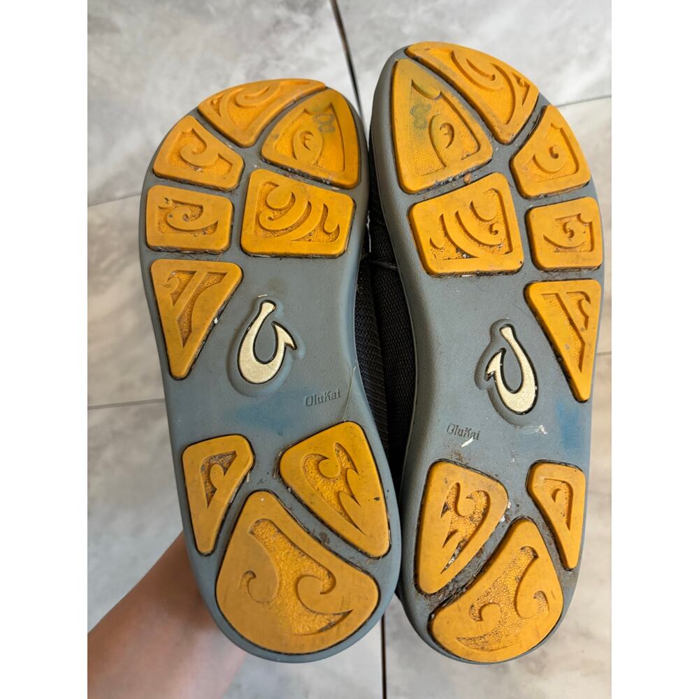 OLUKAI Nohea Mesh Dark Shadow Charcoal Orange Shoes 10188-4242 Men's Size 10 - Picture 6 of 7